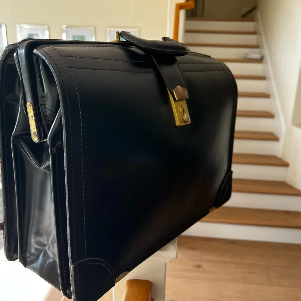 Elegant Black Leather Briefcase